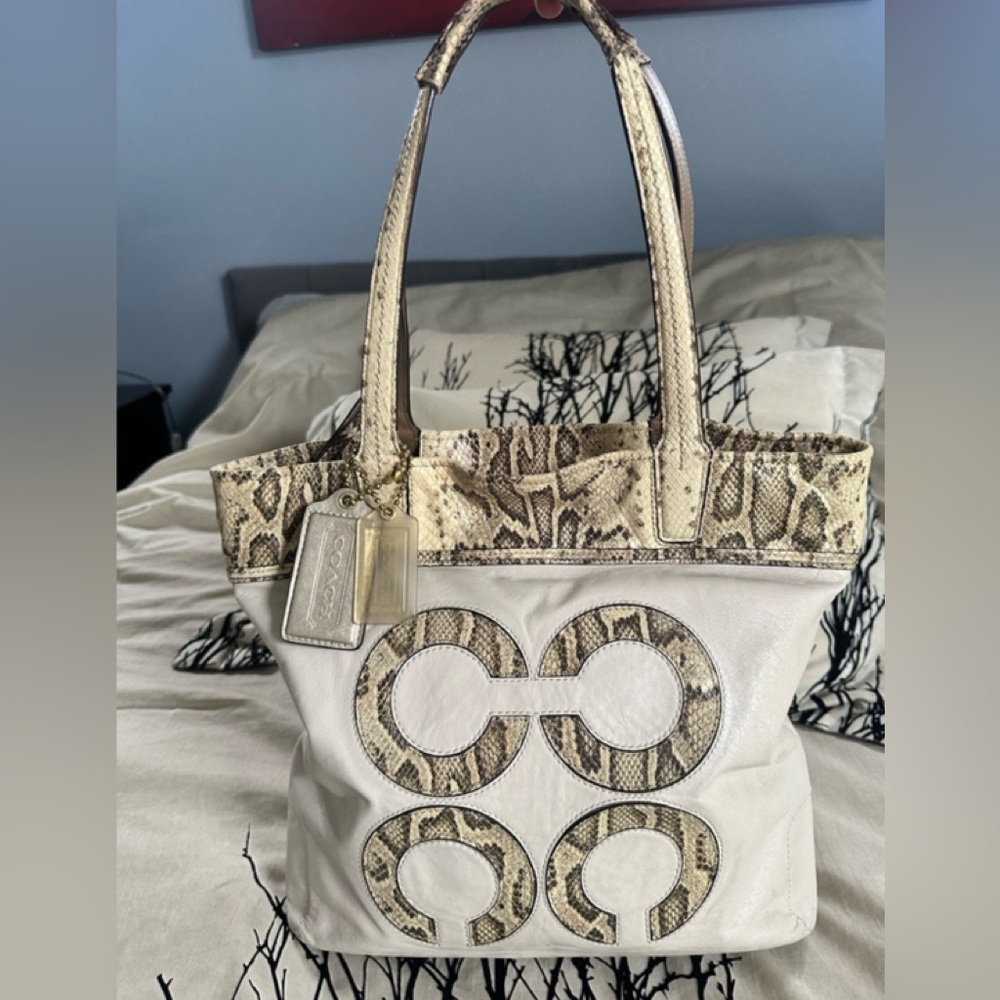 Coach Audrey Python Slim Tote - image 1